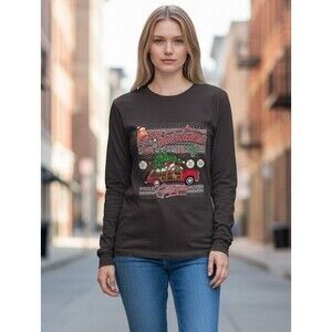 Buc-ee's Christmas in Georgia Long Sleeve Shirt Dark Gray Unisex Adult Sz Small